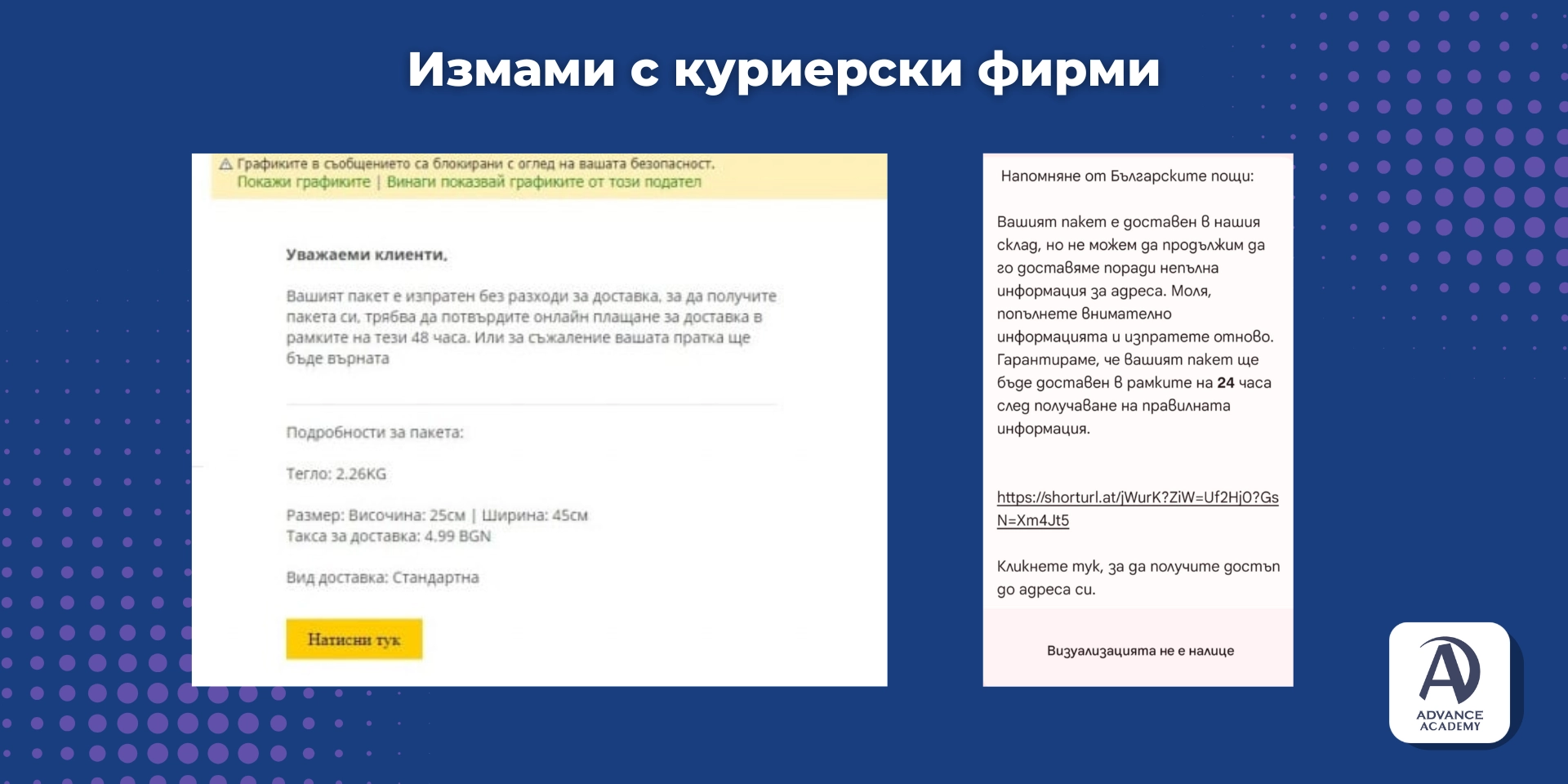 Примери за измами - Наръчник за Киберсигурност от Advance Academy
