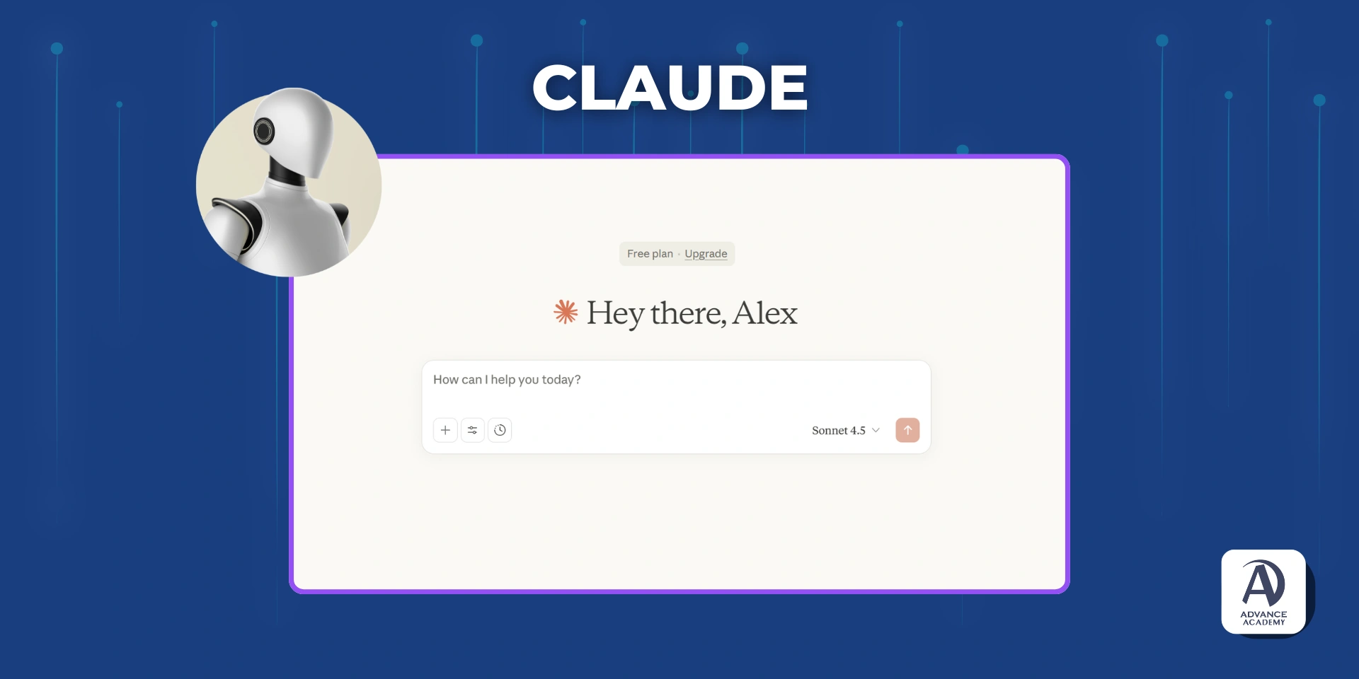 Интервейс на Claude - използвано в статия на Advance Academy