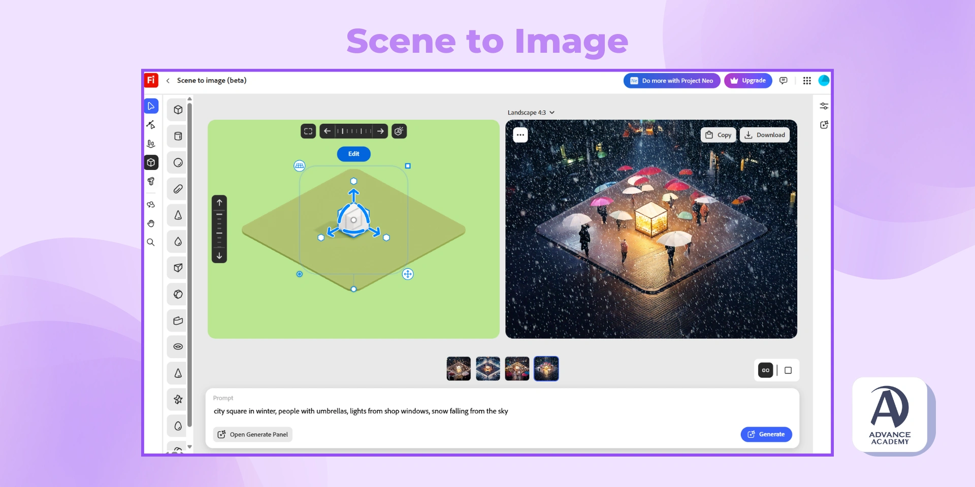 Advance Academy - Пример на scene to image