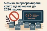 Блог изображение с гробни плочи на остаряващи програмни езици като Perl, PHP и Objective-C – кои езици ще изчезнат до 2026 г.