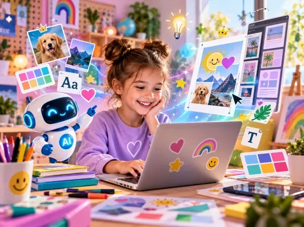 Графичен дизайн за деца с Canva и AI ниво I