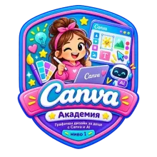 Графичен дизайн за деца с Canva и AI ниво I